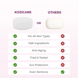 Kozicare Kojic Acid Soap & Glutathione Soap | Bathing Soaps | Bath Soap for Men & Women | Body Tan Removal Soap | Remove Dark Spots & Hyperpigmentation | For Glowing Skin | Soaps for Bath - 75Gm