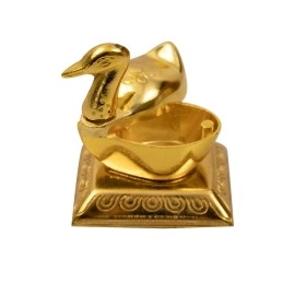 Spillbox Brass Box Pooja | Puja | Roli | Chawal | Chandan | Haldi | Kumkum Puja Box | Sindoor | Turmeric | Dabbi | Dibbi | Dhani | Dani Lid Holder - Duck Swan kumkum- pack of 2