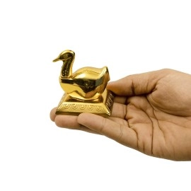 Spillbox Brass Box Pooja | Puja | Roli | Chawal | Chandan | Haldi | Kumkum Puja Box | Sindoor | Turmeric | Dabbi | Dibbi | Dhani | Dani Lid Holder - Duck Swan kumkum- pack of 2