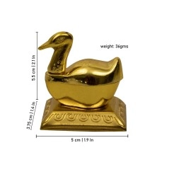 Spillbox Brass Box Pooja | Puja | Roli | Chawal | Chandan | Haldi | Kumkum Puja Box | Sindoor | Turmeric | Dabbi | Dibbi | Dhani | Dani Lid Holder - Duck Swan kumkum- pack of 2