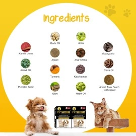 Tail & Collar Club Chicken Flavour Natural Deworming Syrup for Dogs Puppy Cats & Kittens with Probiotic Dewormer Formula for Killing and Expelling Parasites Flyworm Syrup - Pack of 2 (30ml Each)