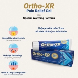 ORTHO-XR Ayurvedic Pain Relief Gel 75g (Pack of 1) with Special Warming Formula for Body, Back, Joint, Shoulder, Hand, Wrist, Legs, Knee, Ankle, Muscle, Inflammation and Arthritis pain