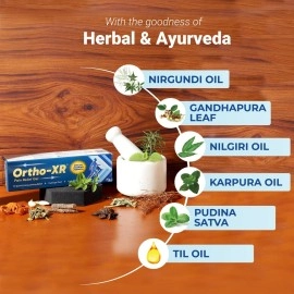 ORTHO-XR Ayurvedic Pain Relief Gel 75g (Pack of 1) with Special Warming Formula for Body, Back, Joint, Shoulder, Hand, Wrist, Legs, Knee, Ankle, Muscle, Inflammation and Arthritis pain