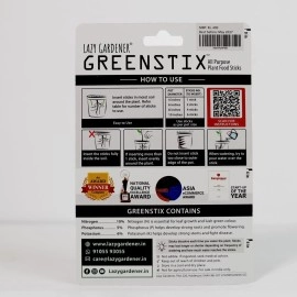 Lazy Gardener GreenStix Plant Food | Natural Magic Stick for Indoor & Outdoor Plants | Organic Fertilizer Sticks for Pot Plants | Slow-Release Fertilizer for Home Garden & Indoor Plants (Pack of 16)