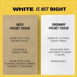 Beco Organic Ultra-Soft 3 ply Travel Tissue Packs | Pocket Tissue Papers | Pack of 10 |Prepared From Pure Bamboo Pulp | Tree-Free Tissue Papers |200 Tissues