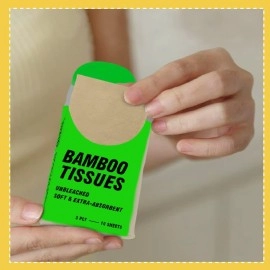 Beco Organic Ultra-Soft 3 ply Travel Tissue Packs | Pocket Tissue Papers | Pack of 10 |Prepared From Pure Bamboo Pulp | Tree-Free Tissue Papers |200 Tissues