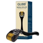 GUBB Derma Roller 0.5mm for Face - Microneedling Tool for Acne Scars,Wrinkles,Beard Growth Stimulator,Skin Rejuvenation,Stretch Marks,Glowing Skin and Hair Regrowth - Golden