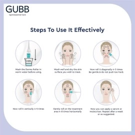 GUBB Derma Roller 0.5mm for Face - Microneedling Tool for Acne Scars,Wrinkles,Beard Growth Stimulator,Skin Rejuvenation,Stretch Marks,Glowing Skin and Hair Regrowth - Golden
