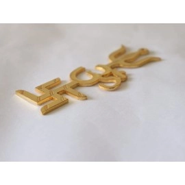 The Spiritual Living Swastik for Door Entrance II Brass Swastik Om Trishul Trishakti Yantra II Main Door Entrance II Vastu Remedies II Golden II 5 Inches Approx II Pack of 1