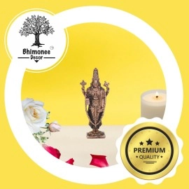 Copper Idols India - By Bhimonee Decor, 2.25 inches, Handmade Copper Balaji Idol Spl, 30 Grams, Patina Antique Finish, Pack of 1 Piece