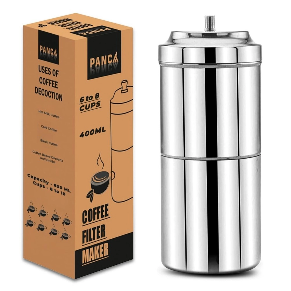 PANCA Stainless Steel Filter Coffee Maker Big Size,6-8 cups, 400 ml