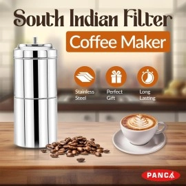 PANCA Stainless Steel Filter Coffee Maker Big Size,6-8 cups, 400 ml