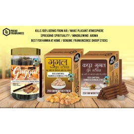 Parag Fragrances 100% Natural Resin Dhoop Sticks for Pooja, Home Fragrance, Hawan, Air Purification and Meditation (Combo - Real Loban & Pure Guggal)
