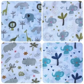 Trance Home Linen Super Soft 100% Cotton Thin Malmal Face Towels | Reusable Hygiene Wash Cloth | Napkin For New Babies | Soft Hankies For Children (Small 40 X 40 Cm, Baby Pug - Pack Of 10 Pcs), 200 Tc