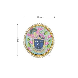 GIFT JAIPUR 7 Pc Pink Lotus Shrinathji and pichwai Cow Cutouts diyas Rangoli Deepak Diyas Home Temple Decorations for Diwali, Dusshera Wedding Pooja Festival New Year Gift