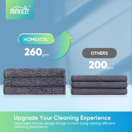 HOMEXCEL Grey Microfiber Cleaning Cloth, 12 Pack Premium Microfiber Towels for Cars, Lint Free, Scratch-Free, Highly Absorbent, Reusable Cleaning Rags for Car, Household, Kitchen, Window, 11.5X11.5
