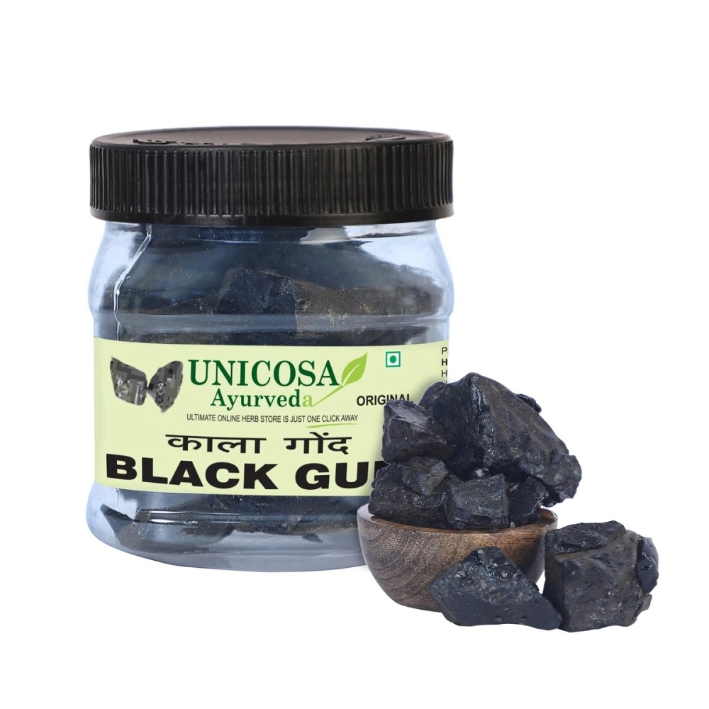 UNICOSA Ayurveda Natural Kala Gond 200gm | Gond Siyah Pure Jadibooti | Helps to Relieve Joint Pain, Muscle Pain, Bone Pain, Nerve Pain |Lab Tested & Certified