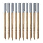 FLAIR Woody Ball Pen Wallet Pack | 0.7 mm Tip Size | Attractive Woody Design | Smooth Ink Flow System With Low-Viscosity Ink | Smudge Free Writing | Black Ink, Set Of 10 Pens