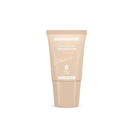 Mamaearth Glow Serum Foundation Mini Tube With Vitamin C & Turmeric for 12-Hour Long Stay - 18 Ml (Nude Glow), Full Coverage, Matte Finish
