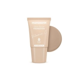 Mamaearth Glow Serum Foundation Mini Tube With Vitamin C & Turmeric for 12-Hour Long Stay - 18 Ml (Nude Glow), Full Coverage, Matte Finish