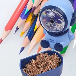 Parteet Cute Space Pencil Sharpener for Kids - Table Sharpener Machine, Birthday Return Gift, Pencil Cutter Machine, Sharpeners for School Supply and Office (Pack of 1, Random Colour)