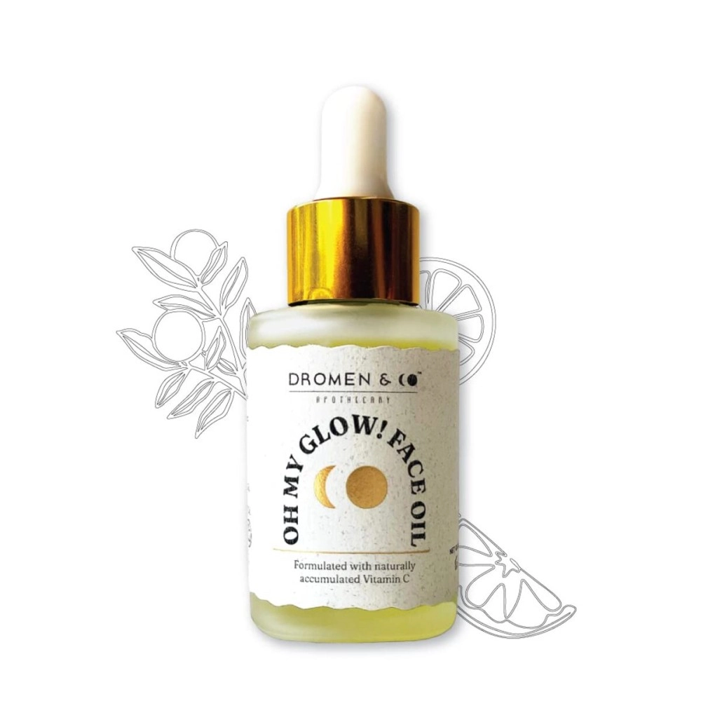 Dromen & Co. Oh My Glow! face oil is made using naturally accumulated Vitamin C, Vitamin A, Vitamin B-complex, Vitamin E, and Argan oil. An oil-based glow-boosting daily potion