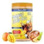 TEACURRY Mango Instant Iced Tea Mix (160 Gram) - Ice Brew, Cold Brew, Strong and Highly Flavourful, No Artificial Ingredients - Instant Ice Tea Powder with Natural Mango Flavour