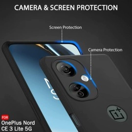 TheGiftKart Liquid Silicone Back Cover for OnePlus Nord CE 3 Lite 5G | Soft Micro-Fibre Lining Inside | Camera Protection Bump | Shockproof Back Cover Case for OnePlus Nord CE 3 Lite 5G (Black)