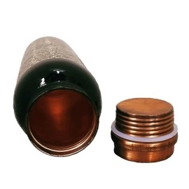 KC Pure Copper Designer Water Bottle with Advanced Leak Proof Protection and Joint Less, Ayurveda and Yoga Health Benefits. (1000ml, Pack of 1Unit) With Antique Look