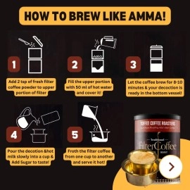 Toffee Coffee Roasters | Pack of 2 x 200gm (400gms) South Indian Filter Coffee | As Seen On Shark Tank | Specialty Blend | Traditional Dark Roast Signature Filter Coffee