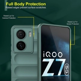 Zapcase Back Case Cover for iQOO Z7 5G / iQOO Z7s 5G | Compatible for iQOO Z7 5G / iQOO Z7s 5G Back Case Cover | Liquid Silicon Case for iQOO Z7 5G / iQOO Z7s 5G with Camera Protection | Dark Green
