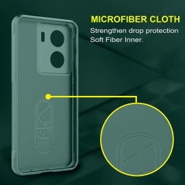 Zapcase Back Case Cover for iQOO Z7 5G / iQOO Z7s 5G | Compatible for iQOO Z7 5G / iQOO Z7s 5G Back Case Cover | Liquid Silicon Case for iQOO Z7 5G / iQOO Z7s 5G with Camera Protection | Dark Green