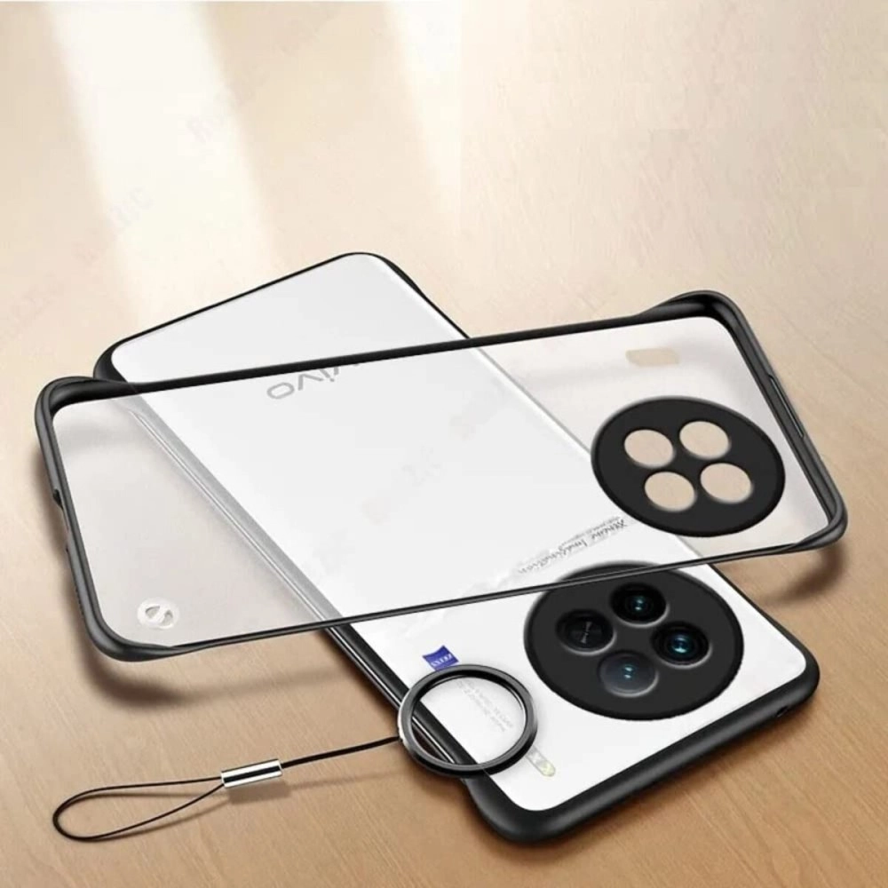 REALCASE Vivo X90 5G Back Cover Case | Stylish Frameless Matte Hard Back Skin | Soft TPU Shock Proof Bumper Back Cover for Vivo X90 5G (Black)