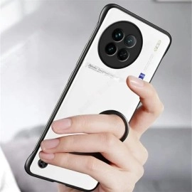 REALCASE Vivo X90 5G Back Cover Case | Stylish Frameless Matte Hard Back Skin | Soft TPU Shock Proof Bumper Back Cover for Vivo X90 5G (Black)