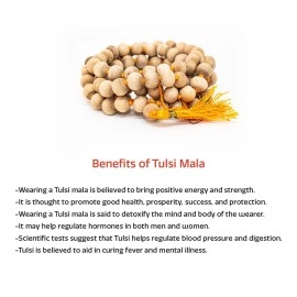 Swaha Tulsi Mala | Natural Lab Certified 108 + 1 Tulsi Beads | Jap Mala | Spritual Japa Mala | Meditation Mala