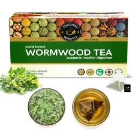 TEACURRY Wormwood Tea (1 Month Pack, 30 Tea Bags) - Helps with Digestion, Ulcer and Liver Care - Premium Himalayan Artemisia