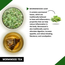 TEACURRY Wormwood Tea (1 Month Pack, 30 Tea Bags) - Helps with Digestion, Ulcer and Liver Care - Premium Himalayan Artemisia