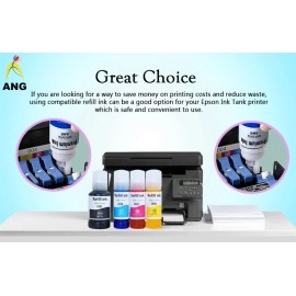 ANG Refill 008 for epssonn L6460/L6490/L6550/L6570/L6580/L11160/L15150/L15160 Printer Black + Tri Color Combo Pack Ink Bottle