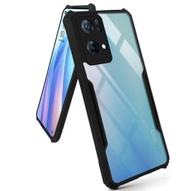 Jkobi Back Cover Case for Oppo Reno7 Pro 5G | Reno 7 Pro 5G (Shockproof with Polycarbonate Clear Panel | Professional Black)