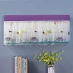 DARSHANAM WORLD Premium Work Indoor AC Dust Protection Cover Designer Summer Ac Cover for 1.5 Ton (38 X 12 X 9 inch ) & 1 Ton (34 X 12 X 9 inch ) (PURPLE FISH 1.5)