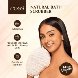 Ross Natural Ramie Bath Glove Scrubber - Gentle Exfoliating Glove for Deep Cleansing, High-Lather Foam, and Smooth, Refreshed Skin - Perfect for Removing Dead Skin & Impurities (Pack of 1)