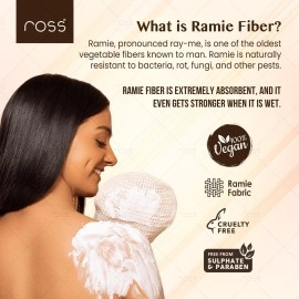Ross Natural Ramie Bath Glove Scrubber - Gentle Exfoliating Glove for Deep Cleansing, High-Lather Foam, and Smooth, Refreshed Skin - Perfect for Removing Dead Skin & Impurities (Pack of 1)