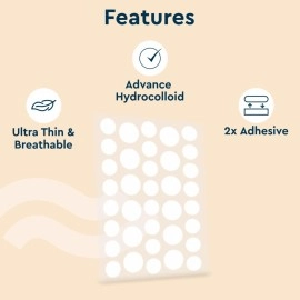 GUBB Acne Pimple Patches - Invisible Facial Stickers cover with 100% Hydrocolloid, Pimple Patches for Face, Acne Patches for Face (36 Pieces)