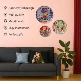 RITUALISTIC Kalamkari Wall Plates- Set of 3 |Home Decor | Painting | Divine | Intricate Designs