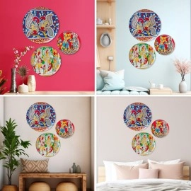 RITUALISTIC Kalamkari Wall Plates- Set of 3 |Home Decor | Painting | Divine | Intricate Designs