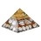 Shri Yantra Gomti Chakra Laxmi Pyramid - 90mm Large Maha Laxmi Orgonite Pyramid with Shree Yantra - Feng Shui Vastu Items for Home with Rudraksha, Gomati Chakra, Chirmi & Kaudi Shells (Wealth Pyramid