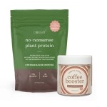 Cosmix -No Nonsense Plant Protein + Shroom Immune Coffee Booster Vanilla| Plant Protein- Organic Brown Rice&Pea Isolate|Coffee Booster -Reshi,Chaga&Sliver Ear|Immunity Boosting&Prevent Caffeine Crash