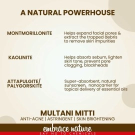 Nature Sure Multani Mitti Powder 200g, Natural Fullers Earth Clay for Glowing Skin, Face & Hair, Removes Dead Skin, Cleanses Acne and Pores - Pack of 1