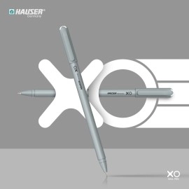 Hauser Xo Ball Pen Box Pack | Tip Size 0.7 Mm | Sleek Body & Minimalistic Design | Matt Finish | Solid Body Type | Low Viscosity Ink | Ultra Durable Tip | Black Ink, Set Of 10 Pcs