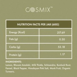 Cosmix Love Your Liver - Milk Thistle, Bhumi Amalaki & Turmeric Superfood Blend | Liver Detox Supplement | Support Liver & Kidney Health| No Preservatives, No Added Sugar, Plant Based | 120g-80